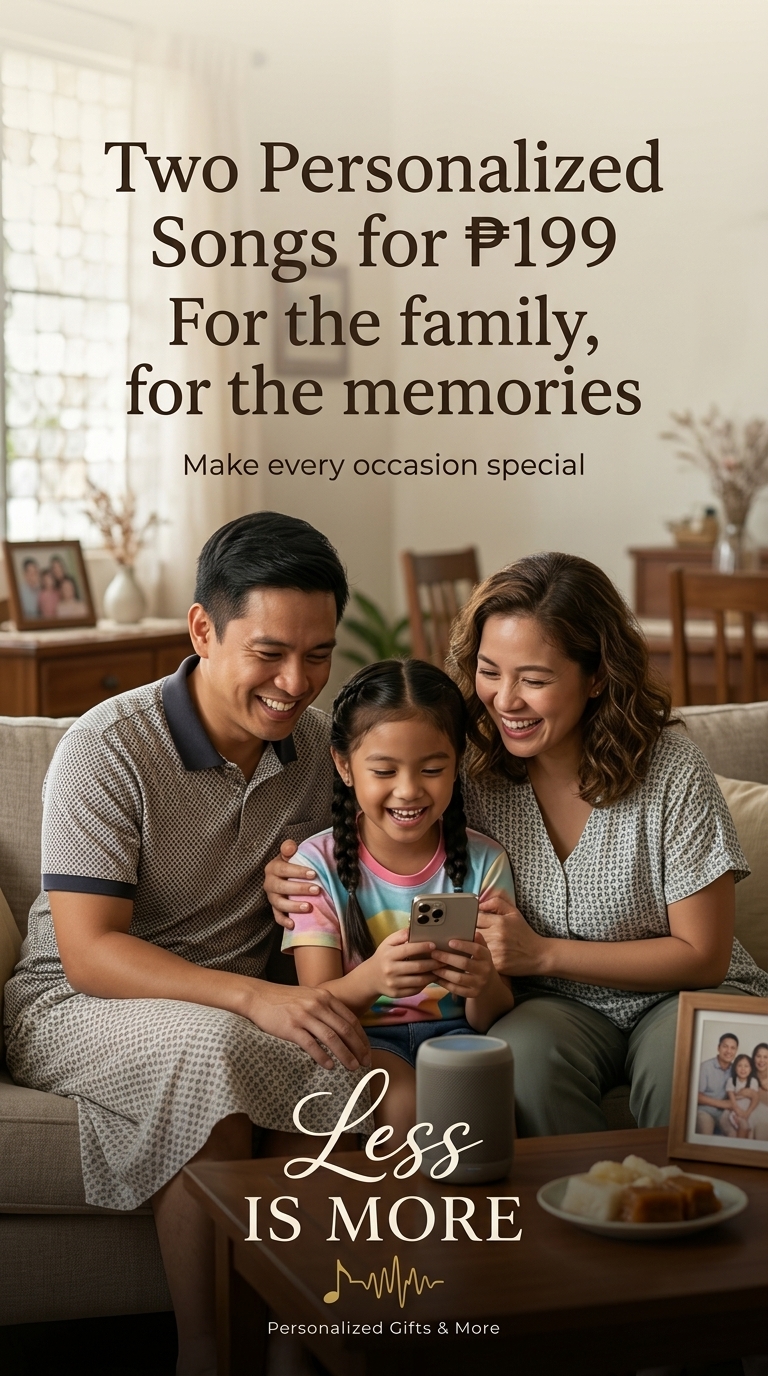 Filipino family enjoying a personalized song together